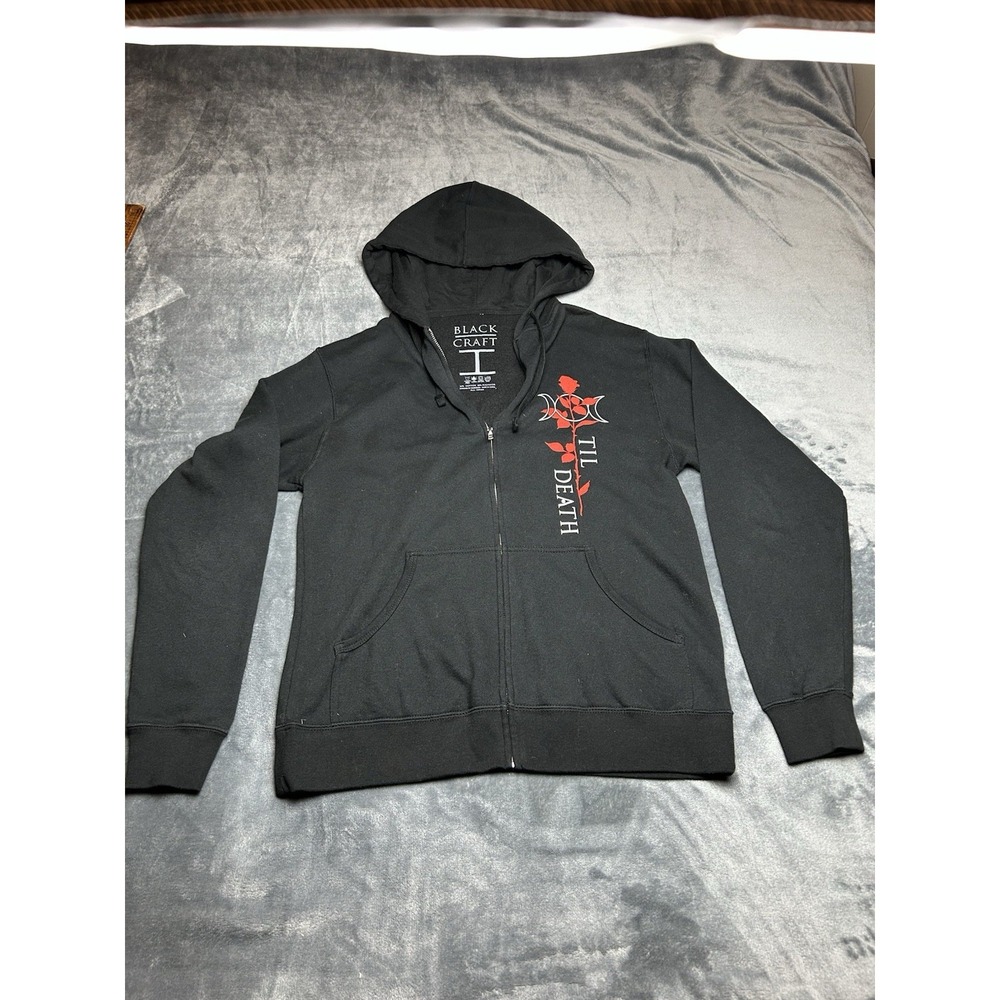 Black Craft Cult Full Zip Hoodie Till Death Graphic Rare HTF Medium